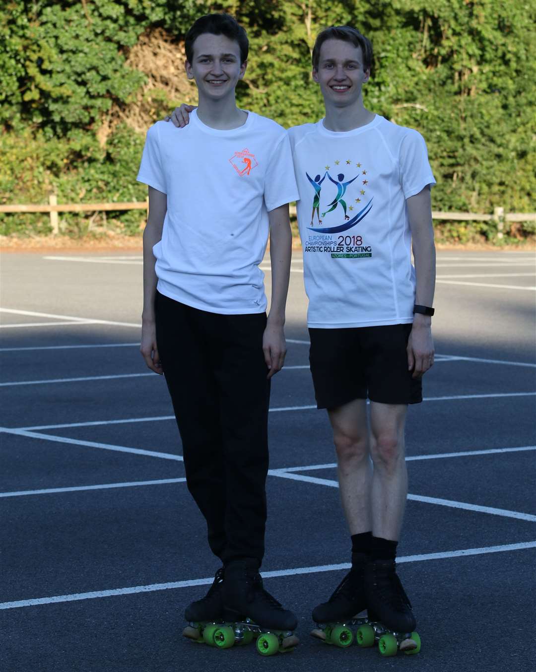 Competative skaters and brothers Zack and Oliver Martin have been forced to practise in a car park because of Government regulations