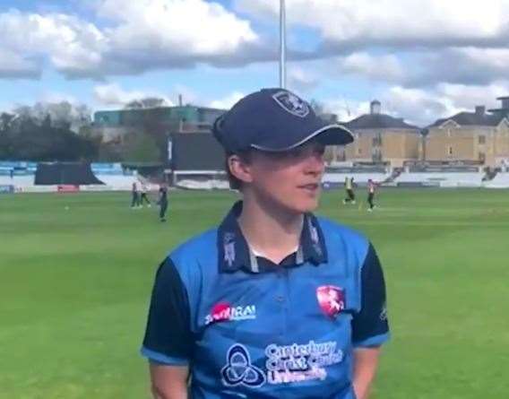 Grace Gibbs claimed record bowling figures for Kent Women Picture: @KentCricket