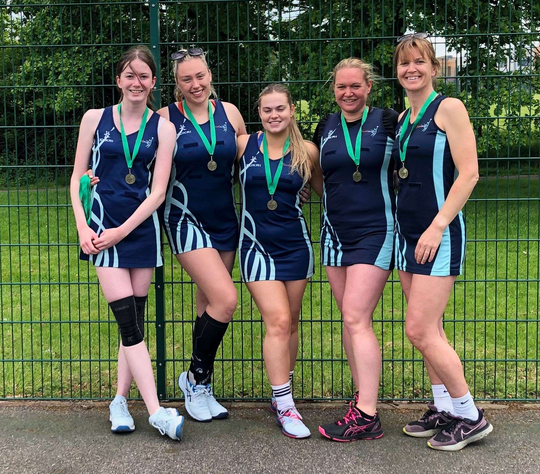 Runners-up in the Ashford Netball League summer tournament - Breakaways Gold. Picture: Sian Tempest