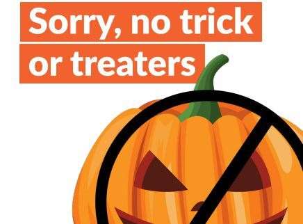 Swale council's no trick-or-treaters sign. Picture: SBC