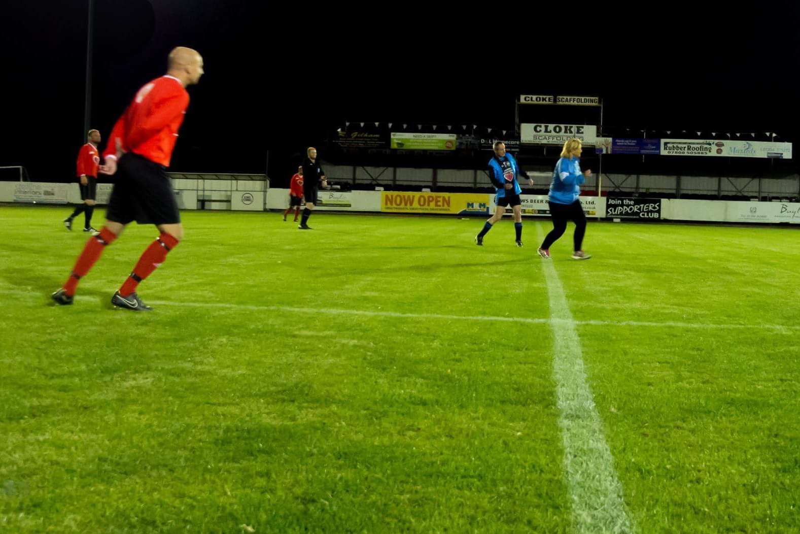Tracy Squire, takes the first kick of the Daniel Squire memorial Match in honour of her son. Picture Carole Humberstone