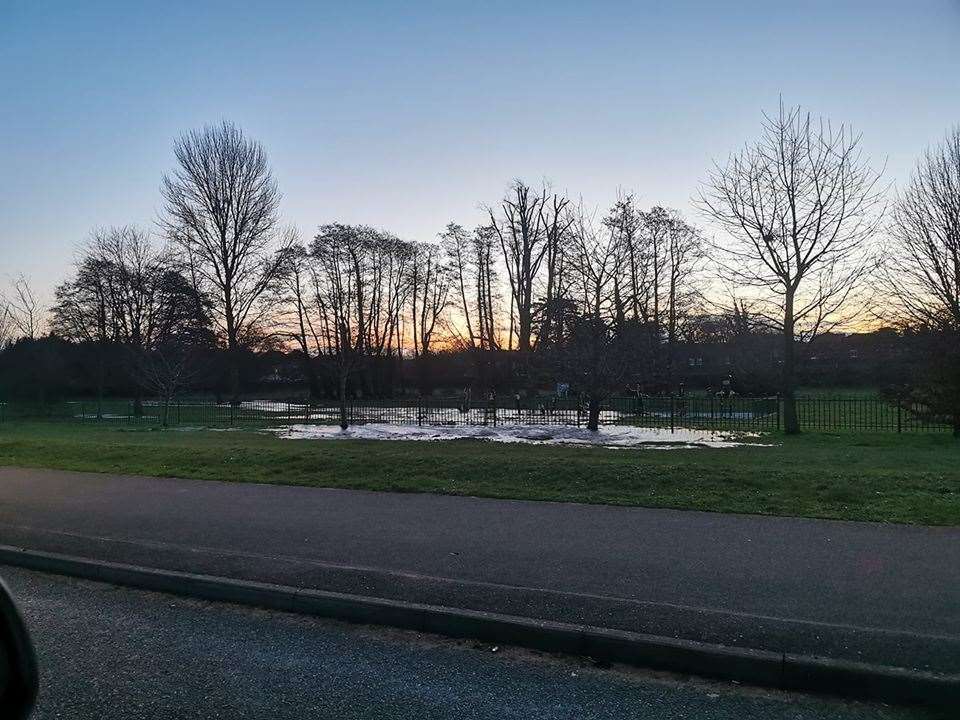 Leybourne's outdoor gym was flooded as a result of the issue. Picture: Ash Taylor