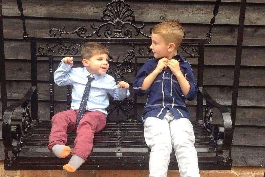 Bobby Rhodes, of Epsom Close, Gravesend suffers from a rare brain condition. Pictured here at four years old with his brother Arthur