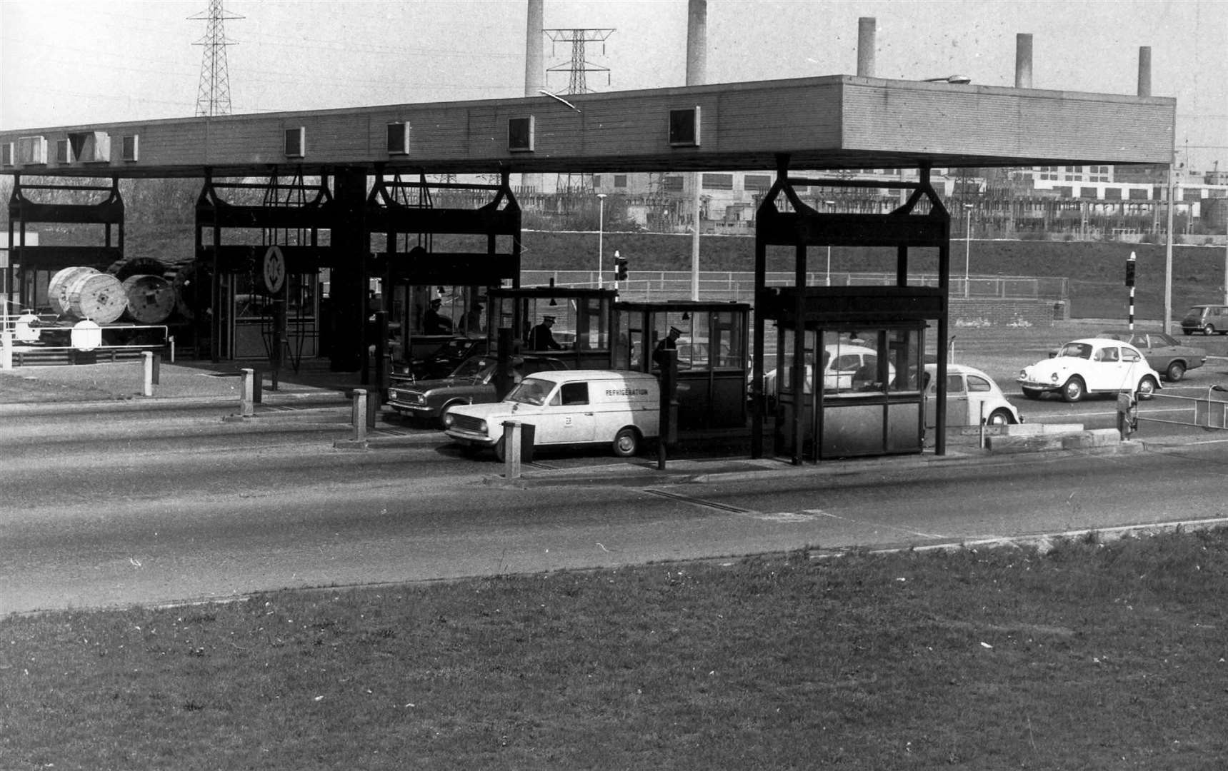 The toll gates at the Dartford Tunnel pictured in May 1970. It had opened seven years earlier