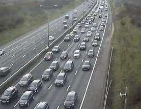 Traffic queuing at the Swanley Interchange. Photo: Highways England