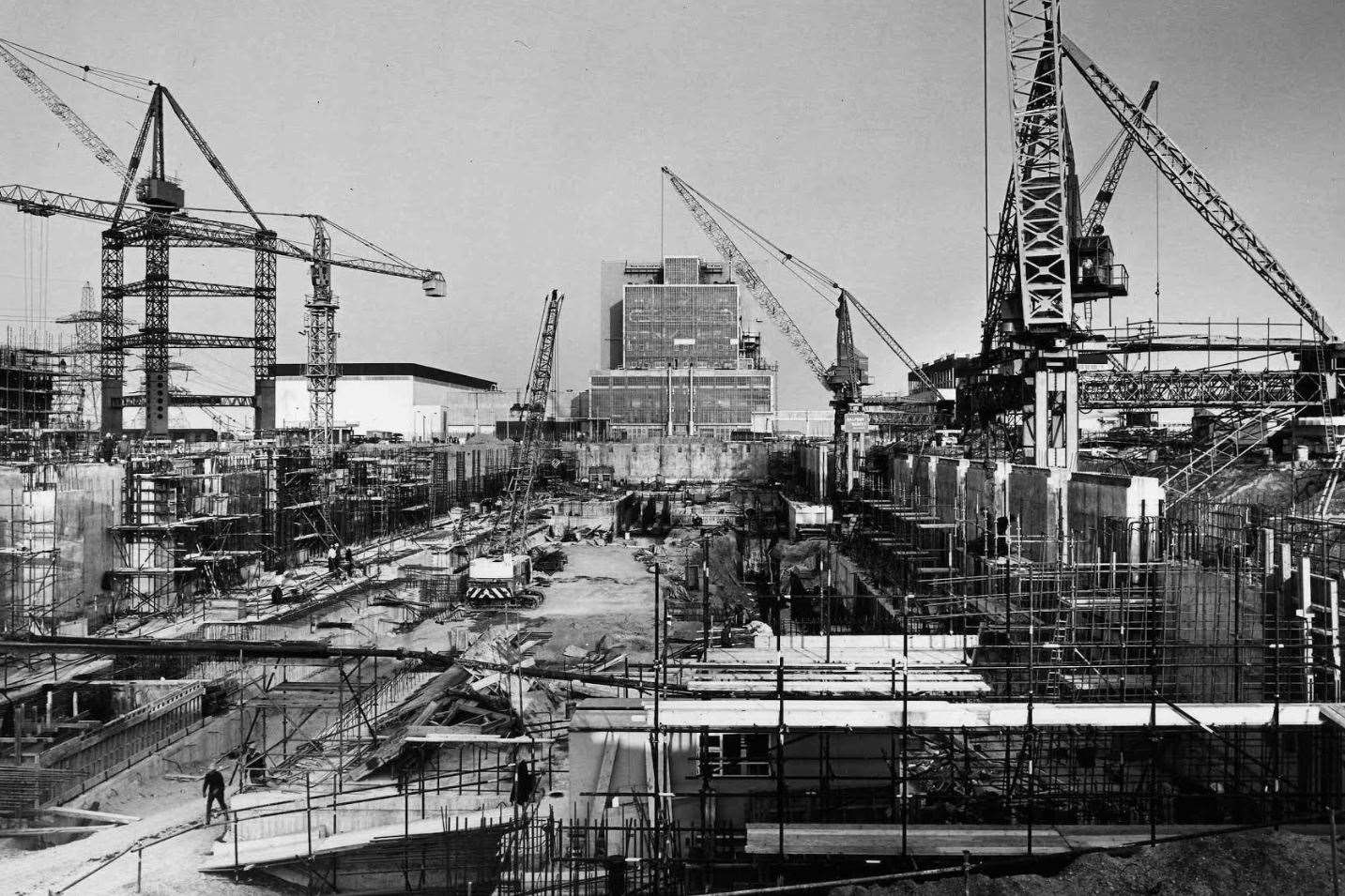 Dungeness B during construction in 1966