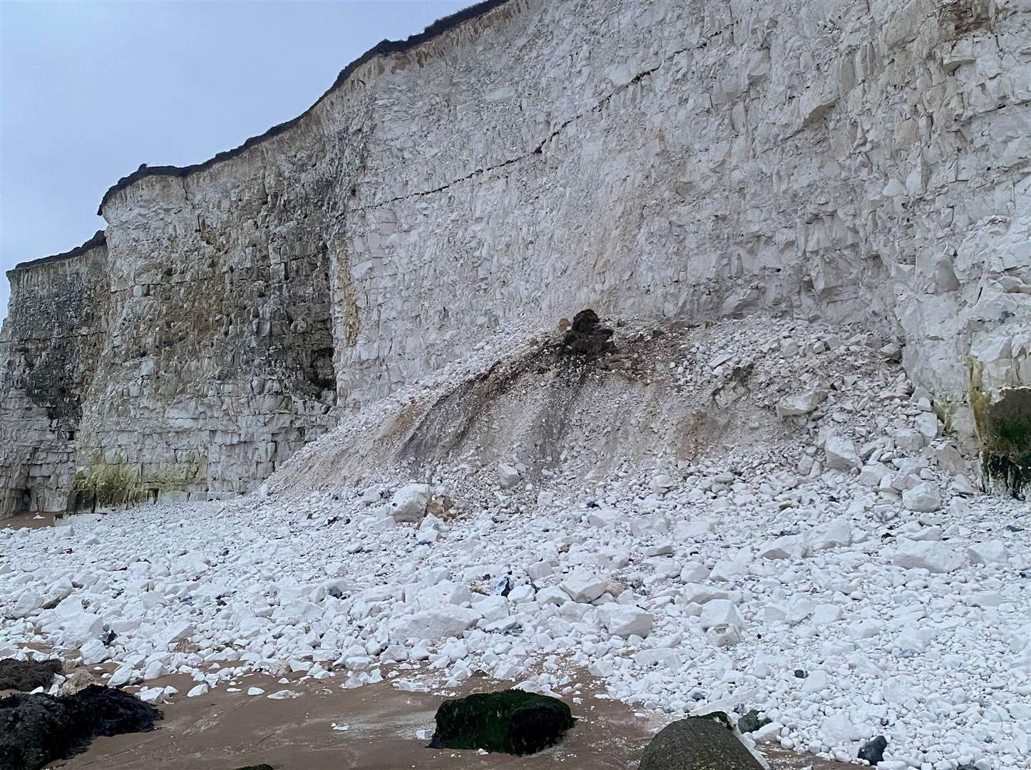 The 56-year-old says although the cliffs are quite stable, he thinks it could have happened because of the recent adverse weather. Picture: Stephen Bailey