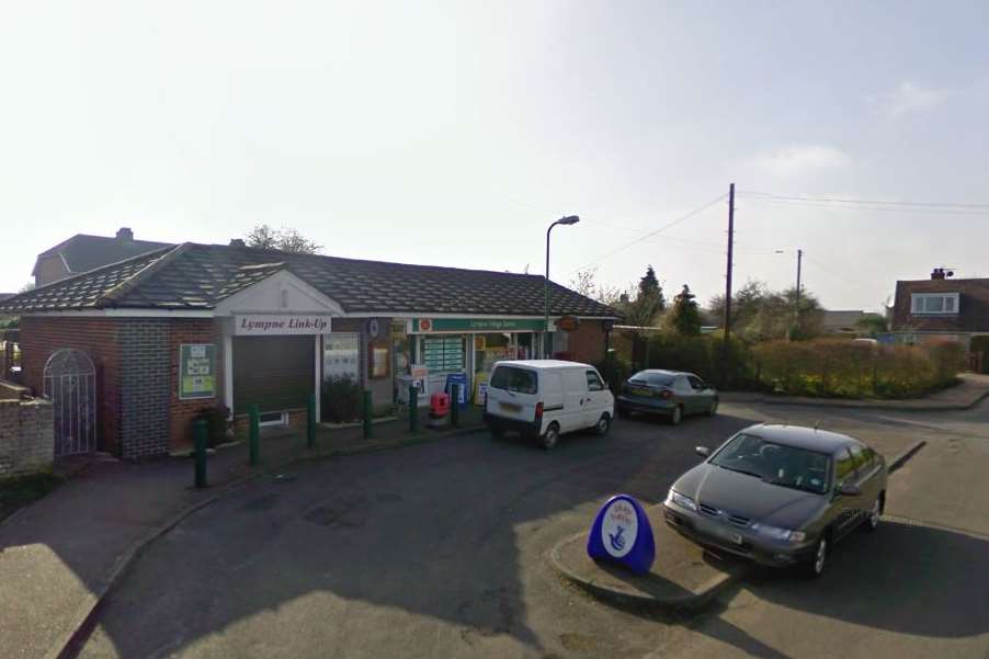 The incident happened outside Lympne village stores. Picture: Google