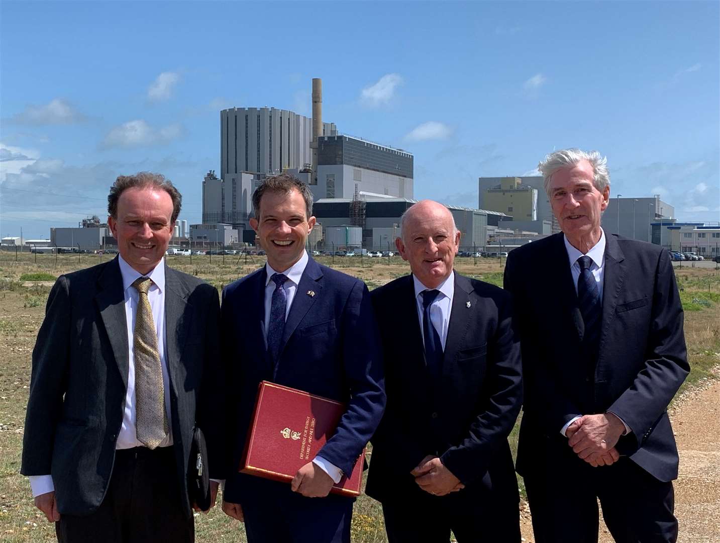 Nuclear Minister Andrew Bowie joined representatives from KCC and FHDC at Dungeness B power station, Romney Marsh. Picture: KCC