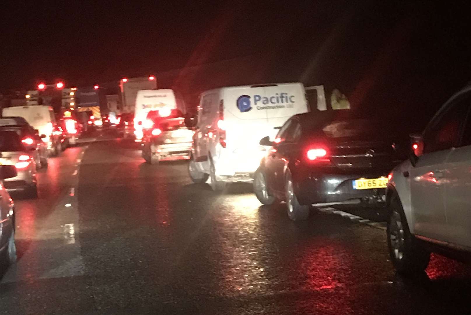 Traffic on the closed section of the A21 in Sevenoaks where a body was found. Picture: Sandra Baker