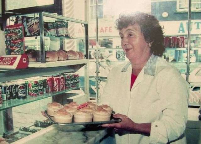 Gladys White at The Central Pie Shop in Sittingbourne