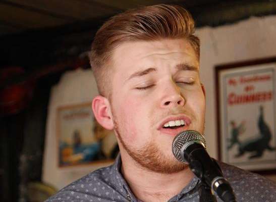 Jamie Johnson belts out a classic during a visit to The Barge pub