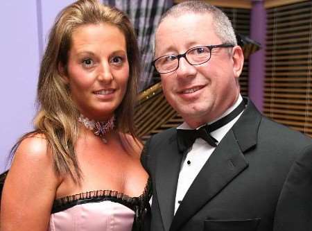 Gillingham FC chairman Paul Scally and partner Sara at the dinner. Picture: ANDY BARNES