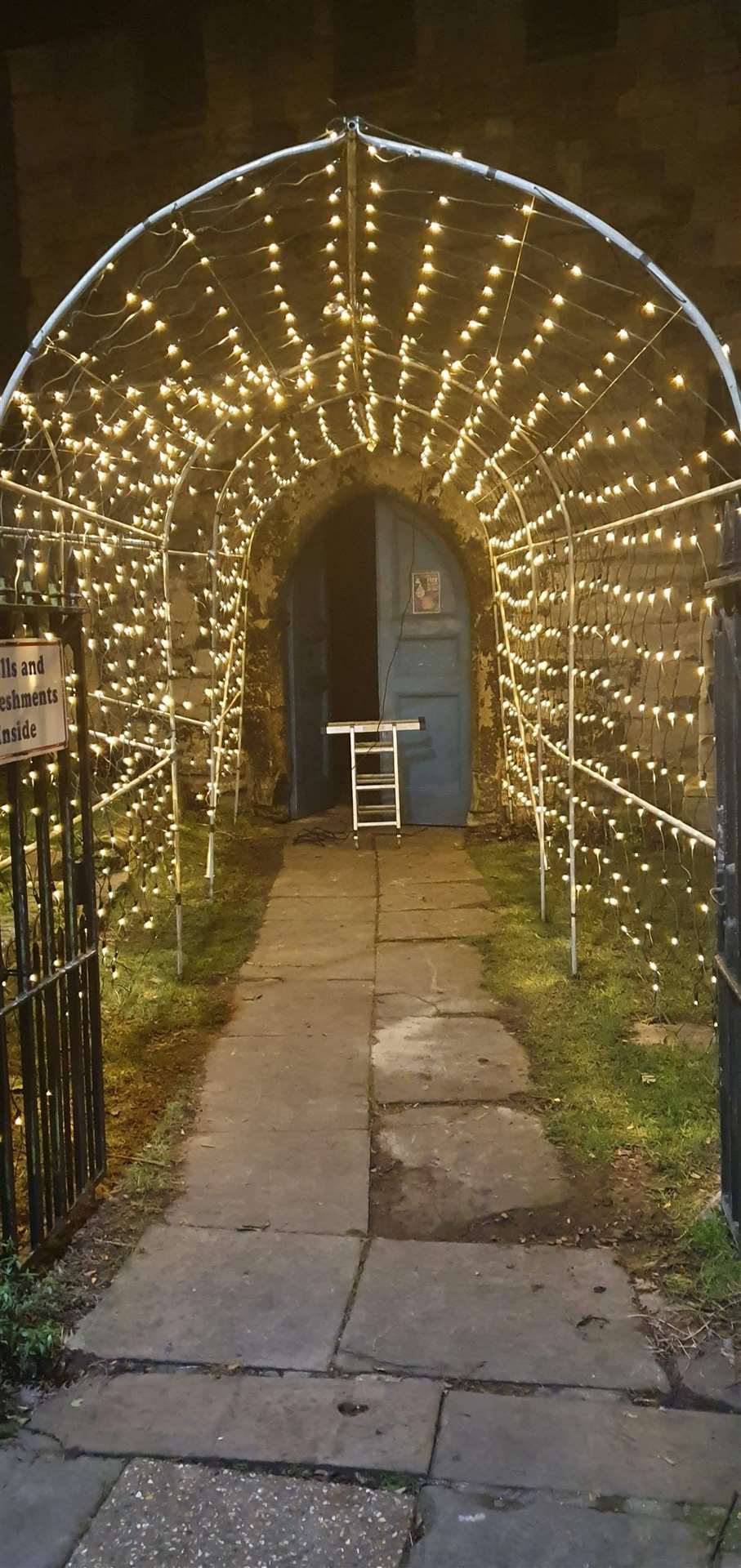 The lights tunnel outside St Peter's Church in Sandwich