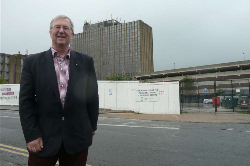 District council leader Cllr Paul Watkins in the St James' Street area in Dover, which is to be redeveloped