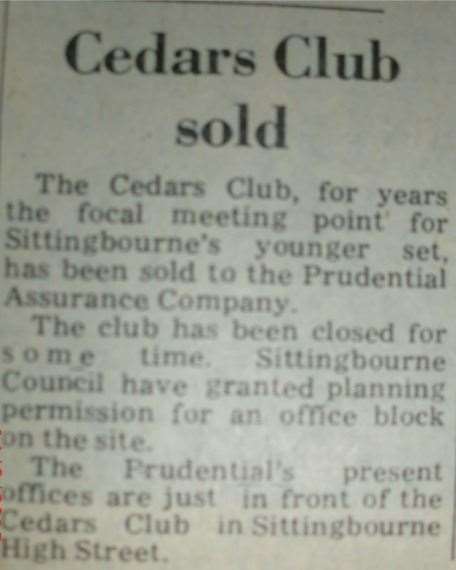 The Cedars nightclub in Sittingbourne was closed and demolished after it was taken over