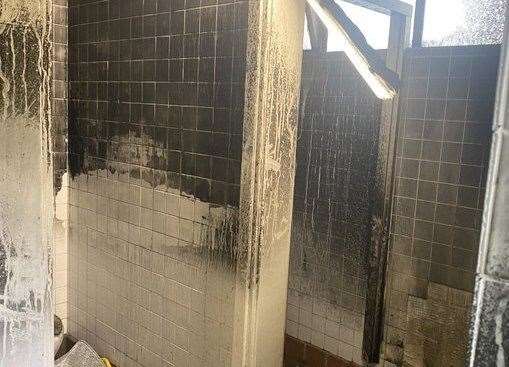 Soot staining the walls of the inside of the toilets. Picture: Swale council