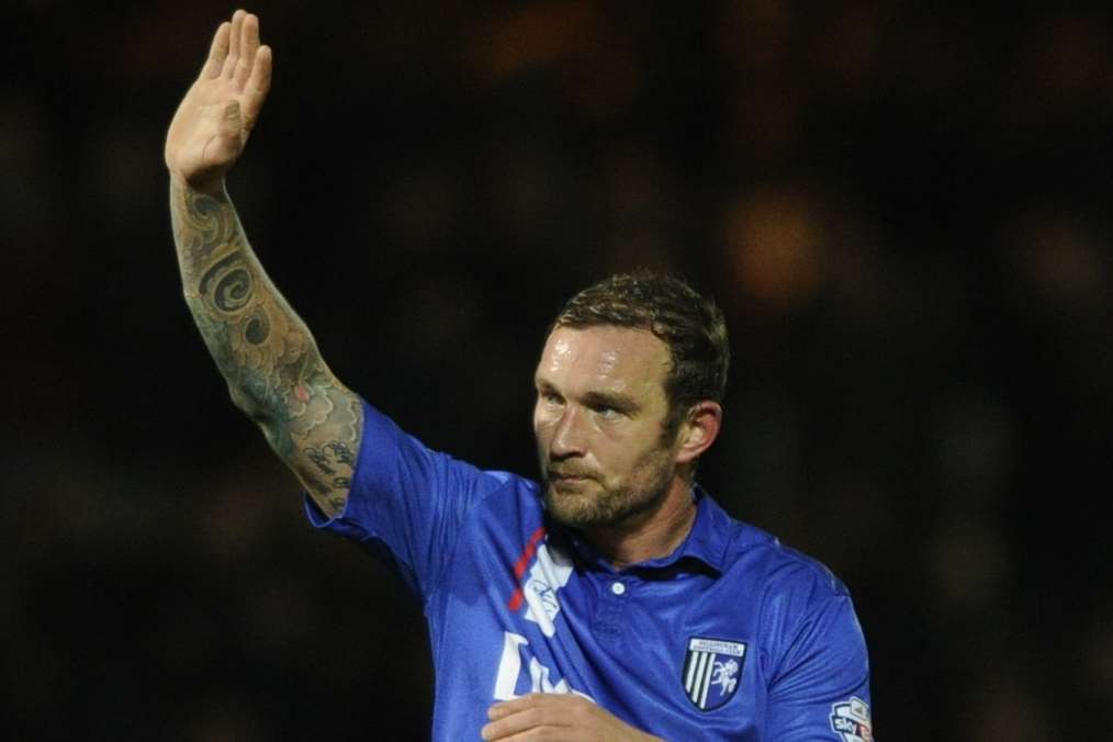 Danny Kedwell's last game for Gillingham at Port Vale Picture: Barry Goodwin