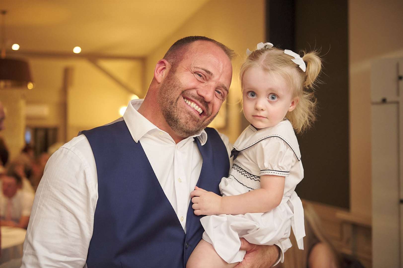 Dad David and daughter Beau-Daisy at their charity ball. Picture: Hannah Martin
