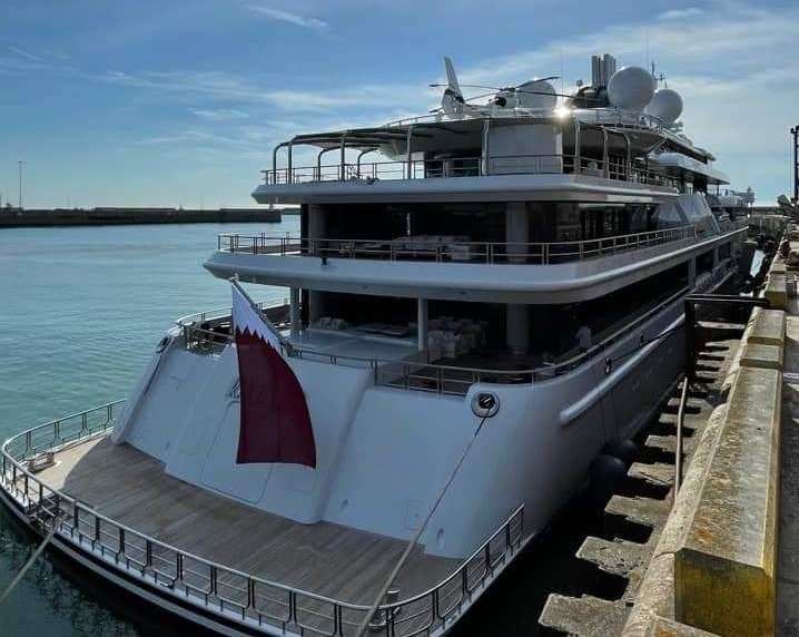 The Katara yacht in Dover is valued at around $400m. Picture: Ashley Burns