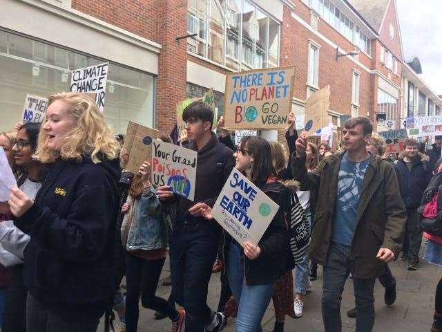 Protesters in Canterbury