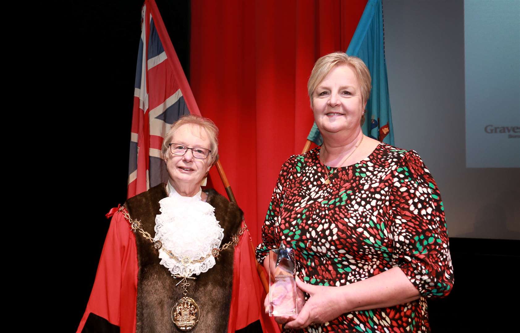 Suzanne Wood, a volunteer with ellenor Hospice, was among those honoured. Pictures Phil Lee/Gravesham council