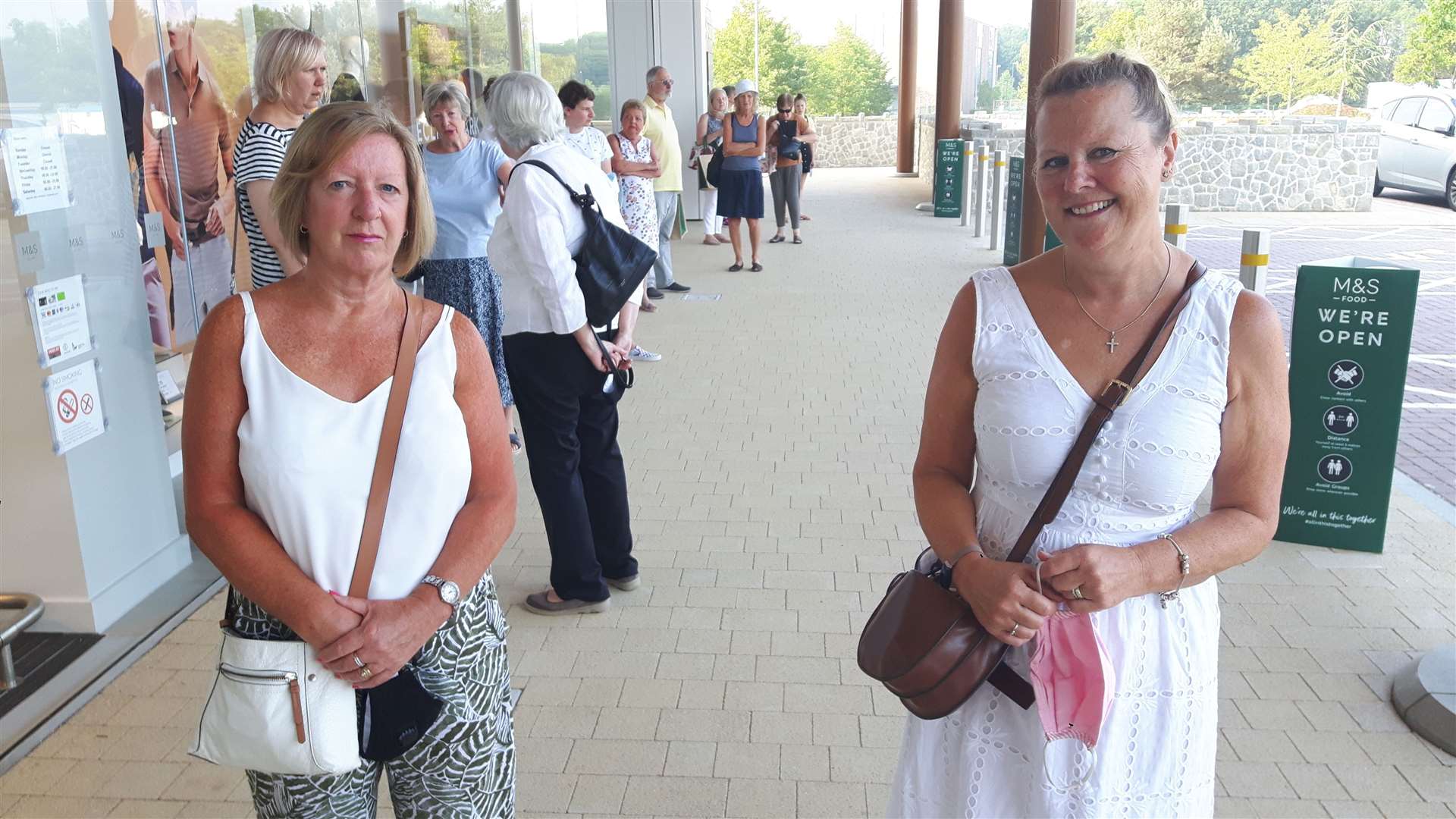 First in line for the Home and Clothing department: Irene Scannell left and Stephanie Clarke