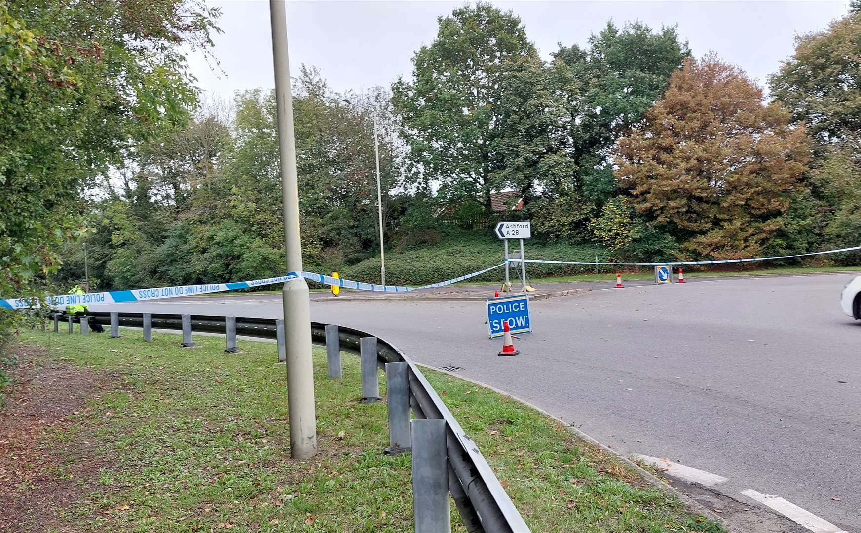 Police closed the A28 Great Chart Bypass in Ashford on Monday, October 23