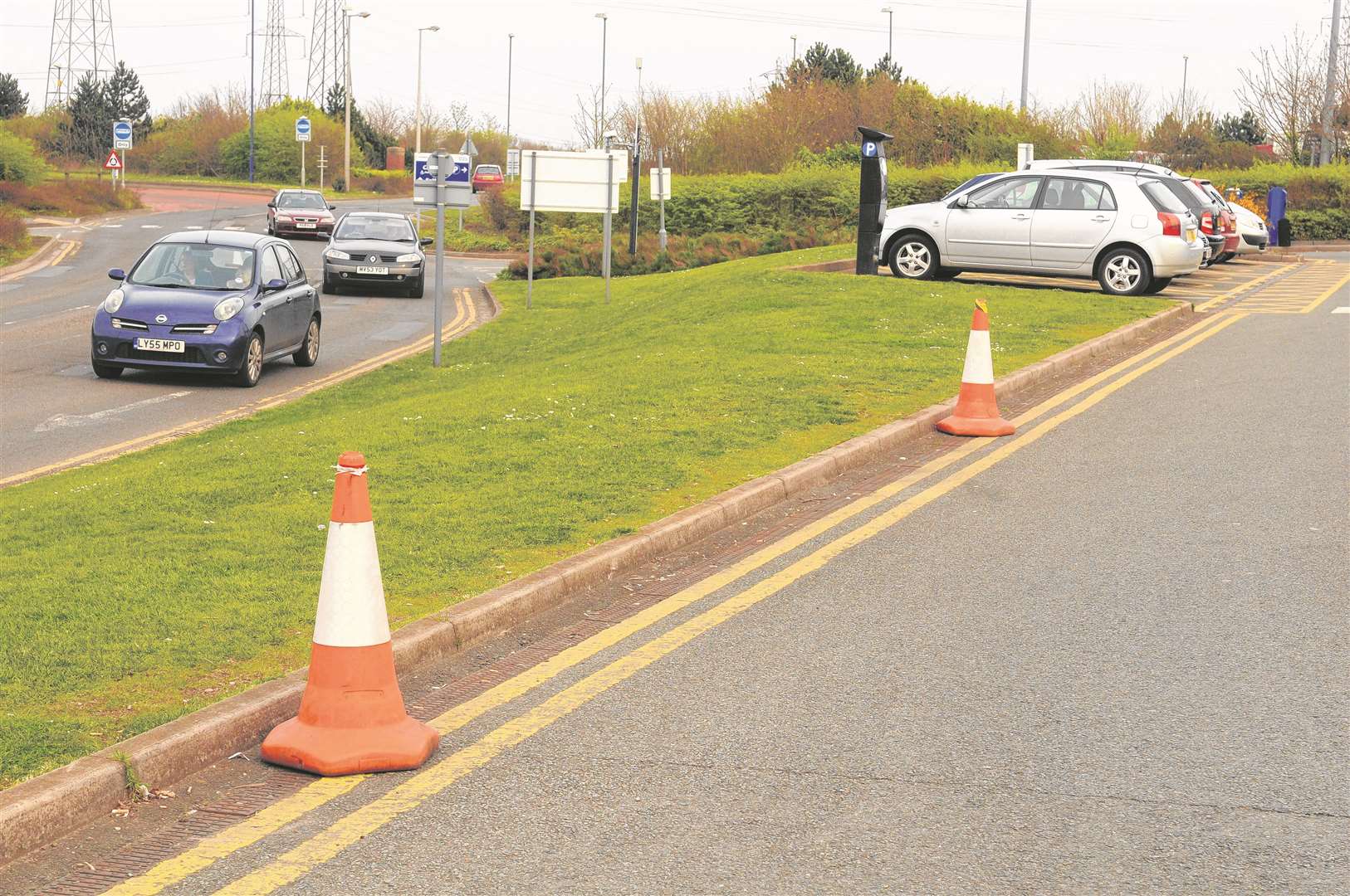 Cones are used to stop people parking on double yellow lines