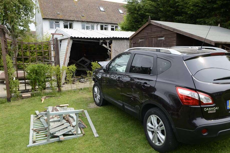 The vehicle crashed in a garden in Wittersham