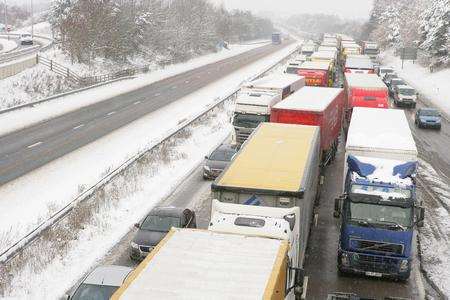Operation Stack in force on the M20 in the November snow