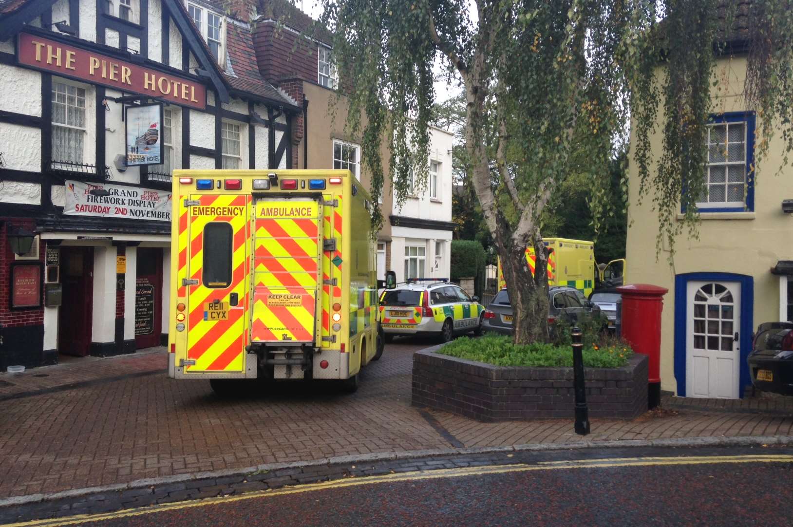 Emergency crews at the scene in Greenhithe
