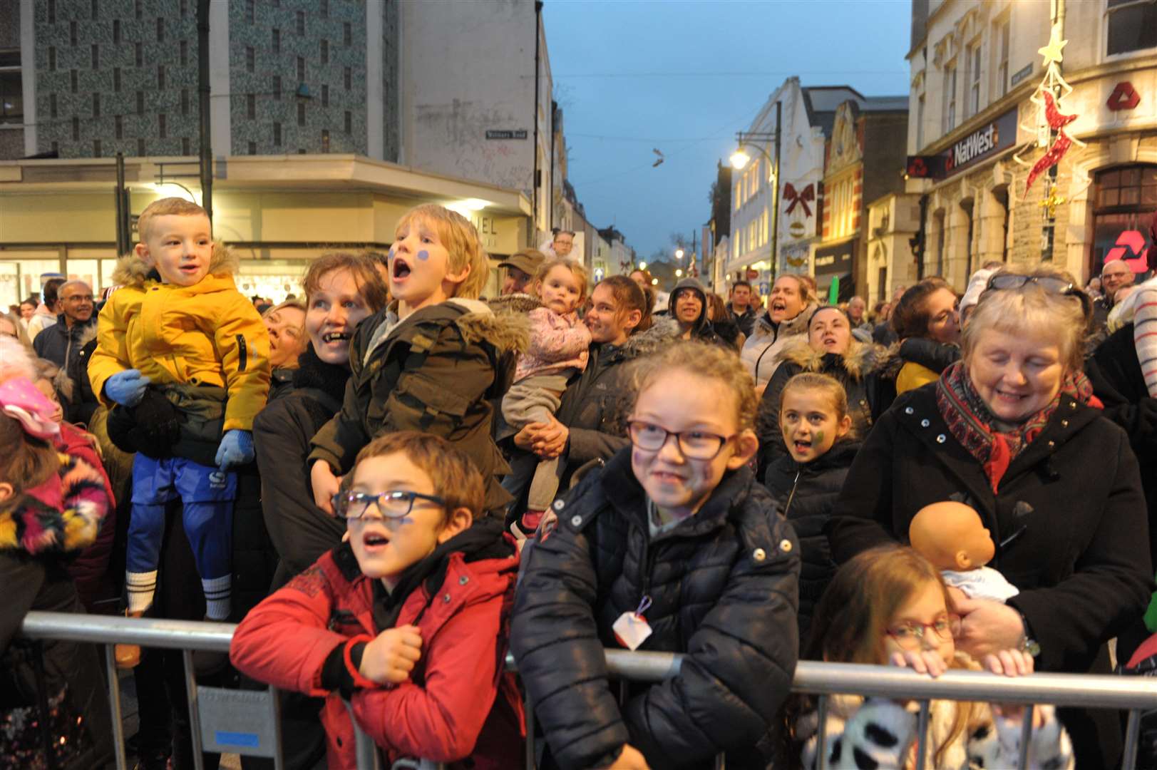 Chatham's Christmas lights were switched on yesterday, picture Steve Crispe
