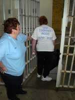The last female inmate leaves the prison. Picture: BARRY CRAYFORD