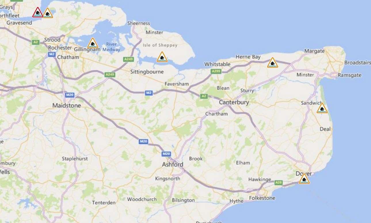 The Environment Agency has issued flood alerts along the coast. Picture: Environment Agency