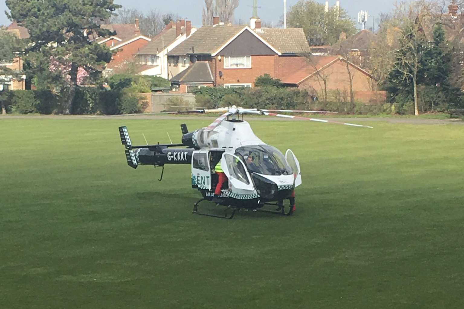 The air ambulance landed in Hesketh Park. Picture: @KateySmith89