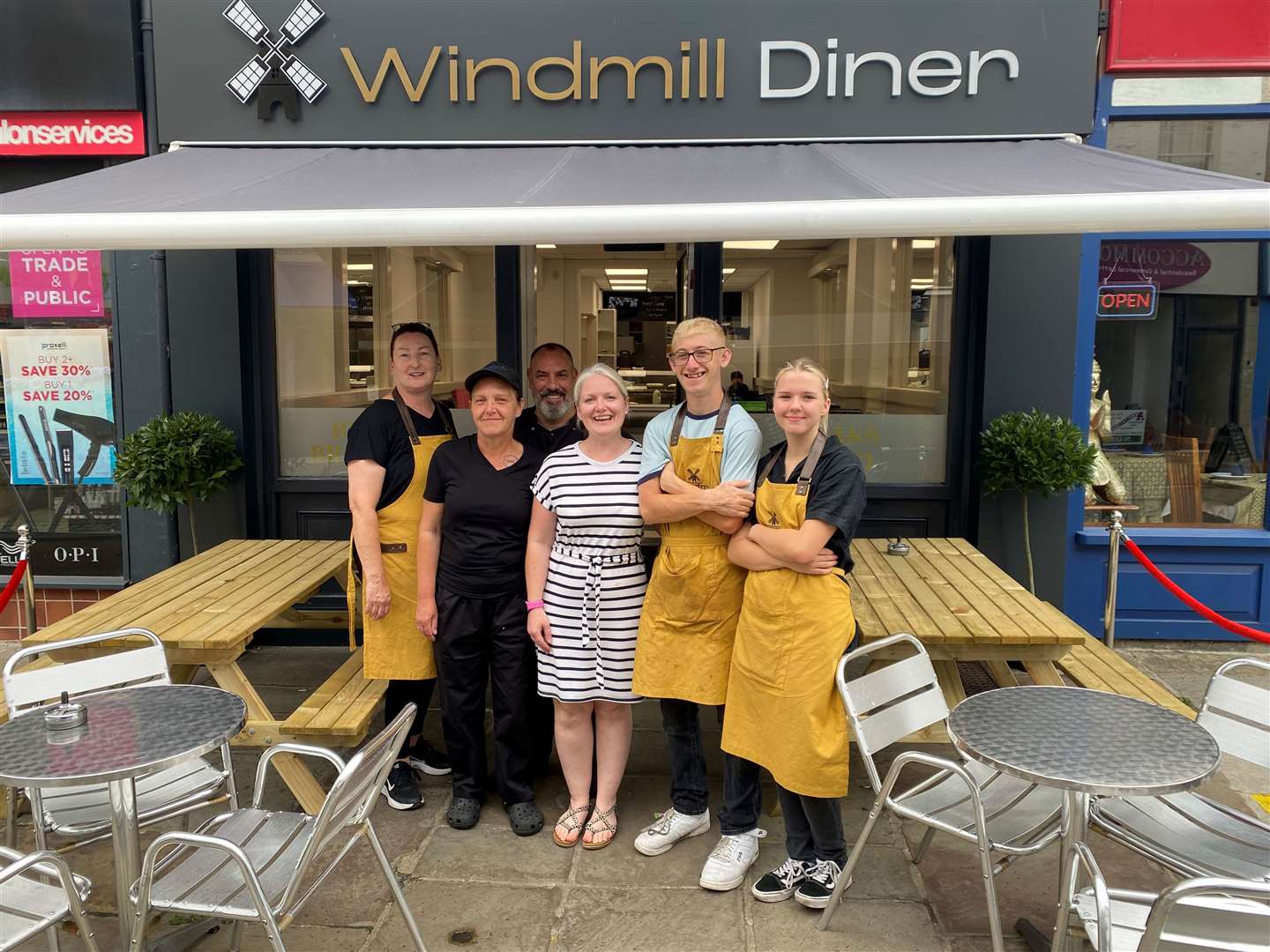 From left: Staff members Claire Jones, Sharon Harman, Pedro Da Concaiceo, with owner Lindsey West and staff members Sean Young and Viktorija Paskevica. Picture: Lindsey West