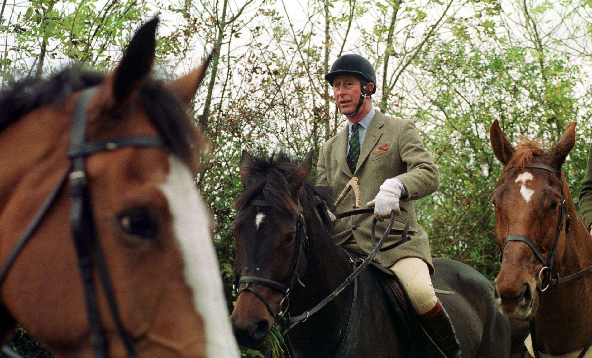 Charles foxhunting with the Beaufort Hunt in 1999 (Barry Batchelor/PA)