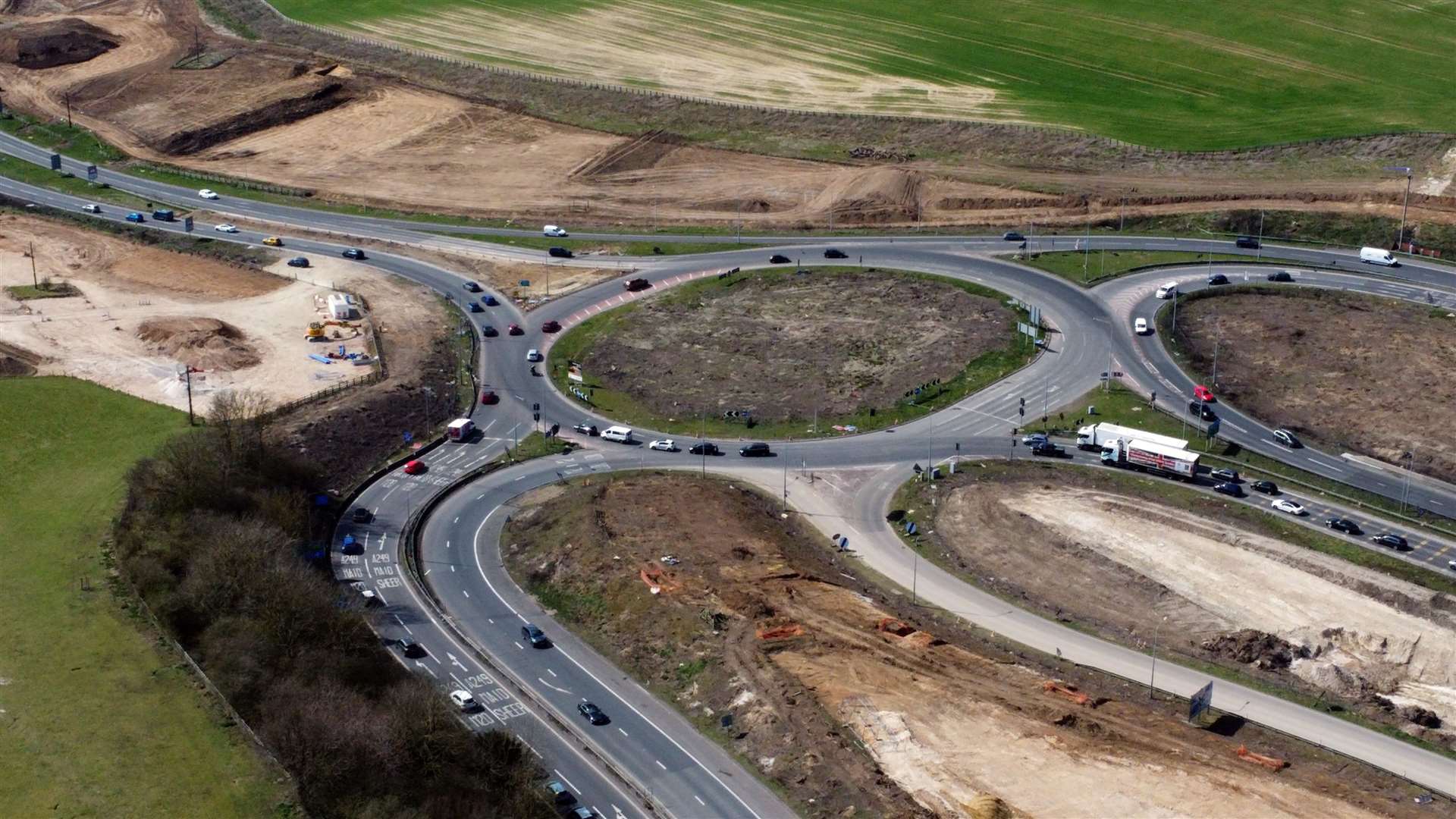 Drone images of Stockbury roundabout before work started. Picture: Barry Goodwin