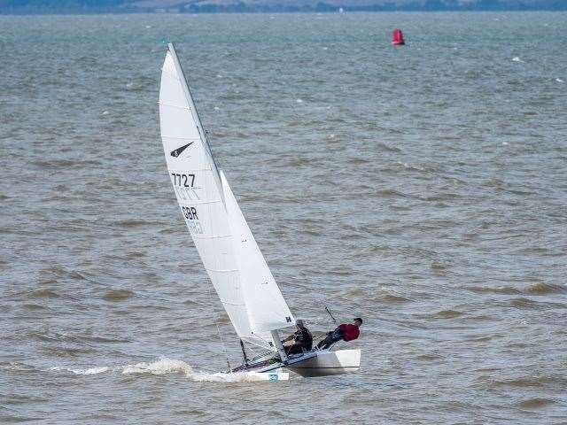 This Dart 18 catamaran crewed by Chris Goymer and Paul Wiseman won Sheppey's 64th Round the Island Race on Sunday in a time of 2hr 32min. Picture: James Bell