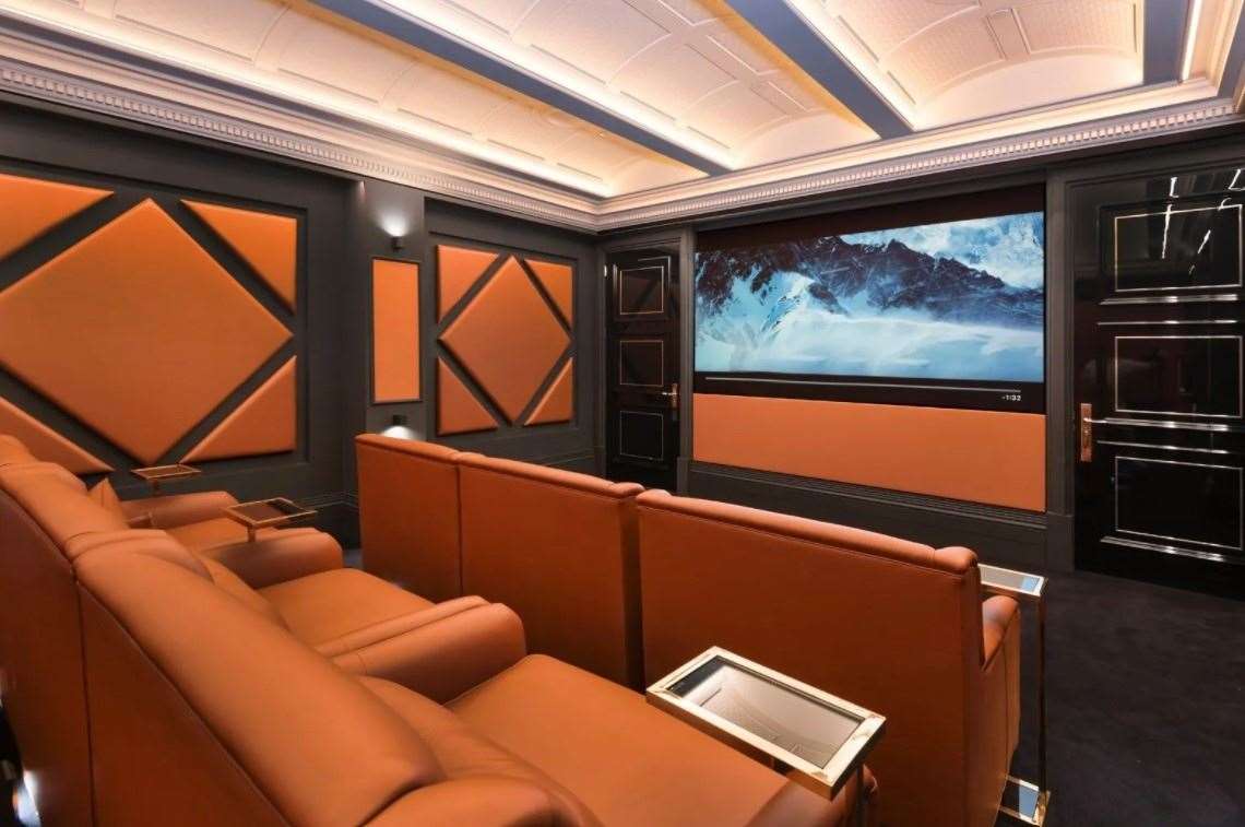 The nine-seat cinema room. Picture: Zoopla / Strutt & Parker