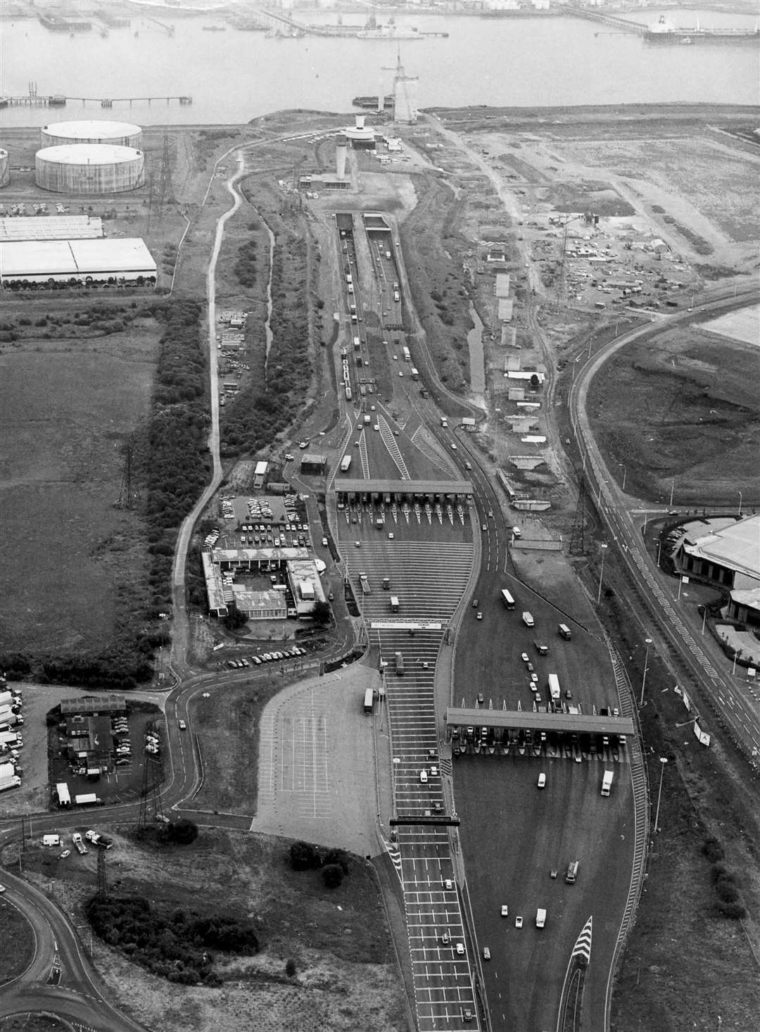 An ever-busy Dartford Tunnel photographed in 1989