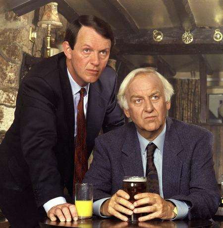 Kevin Whately as Lewis and John Thaw as Morse in the ITV series