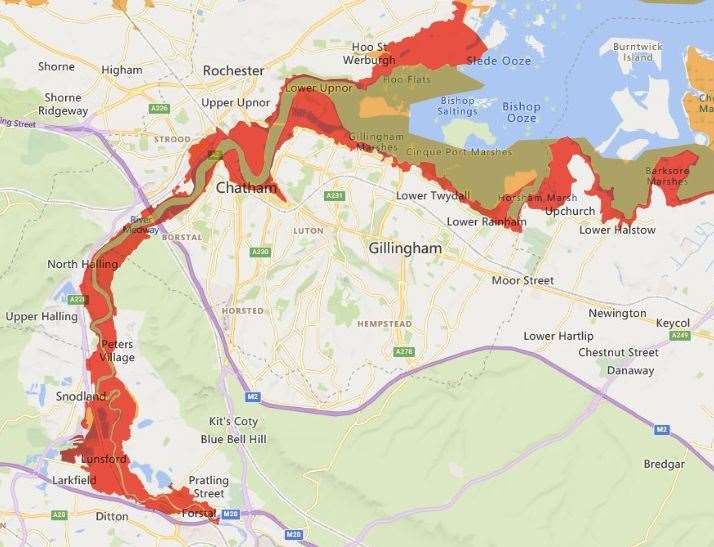 A flood warning is in place for parts of the River Medway. Photo: Environment Agency