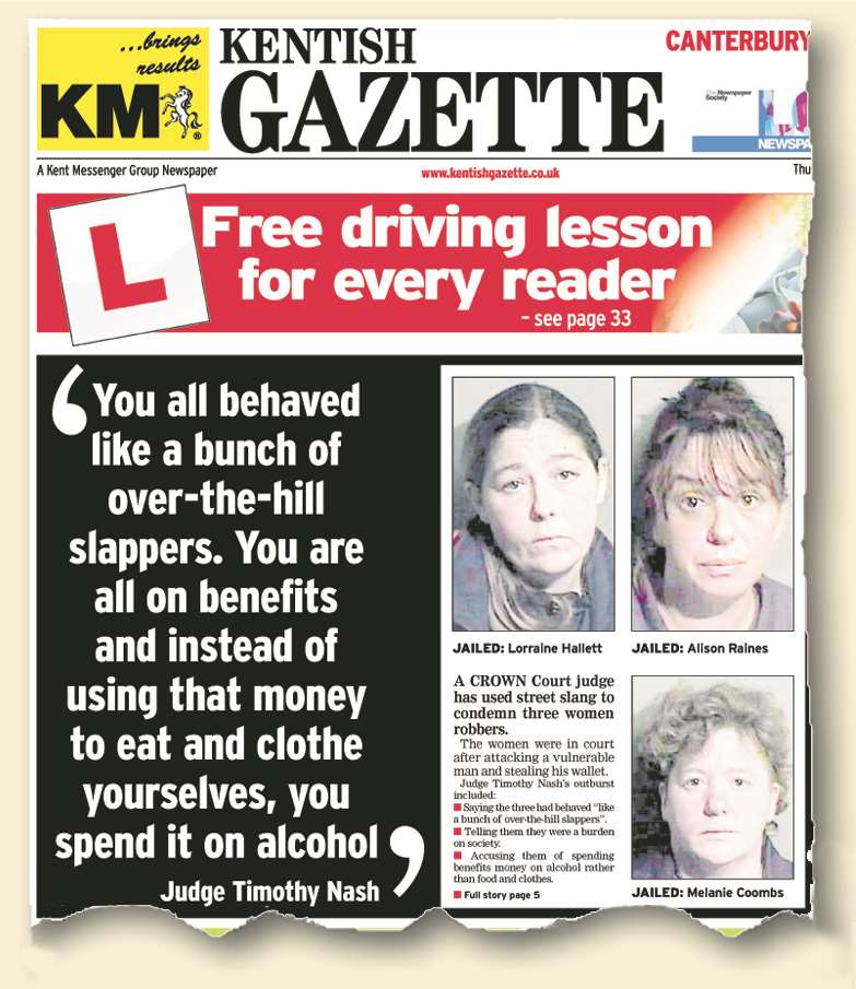 How our sister paper the Kentish Gazette covered the case