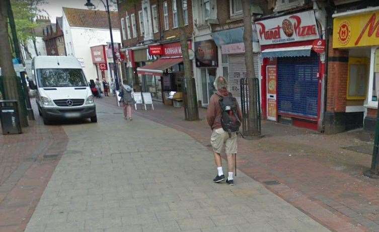 Chatham High Street where the man was left unconscious. Picture: Google Earth