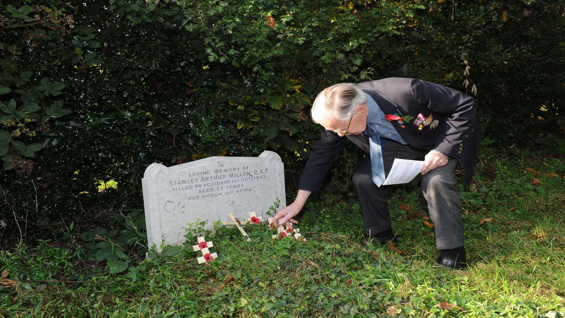 Bill Kingman at a special service at St Mary Magdalene Church, marking the Commonwealth graves of the people from Gravesham who died during the First and Second World Wars