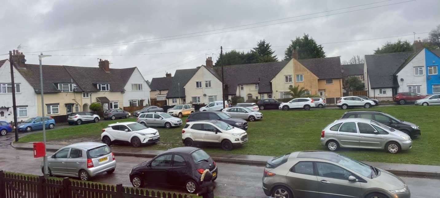 The green becomes a car park twice a day. Picture: Tammy Jeffery