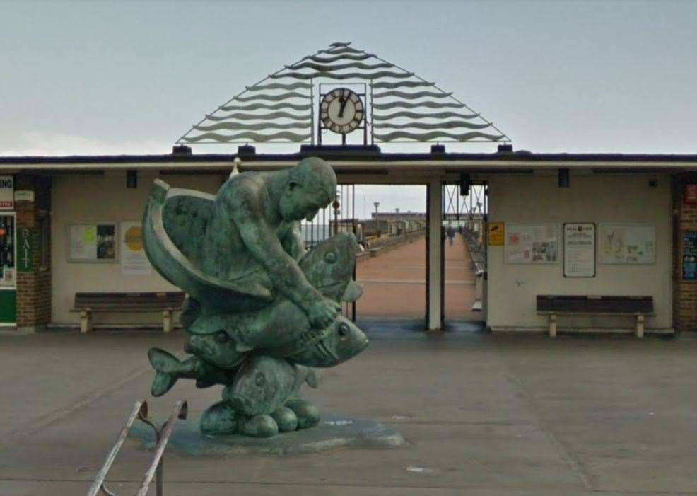 The entrance to Deal Pier with its distinctive statue