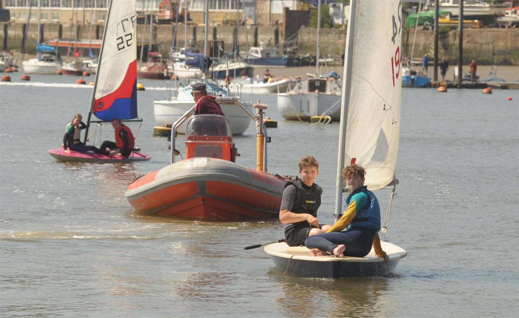 Brandon Gapper and Connor Brown at a previous Push the Boat Out on the Medway Picture: Steve Crispe